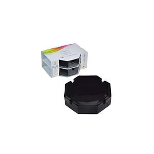 SET 2 CENDRIERS PENTAGONE - Noir