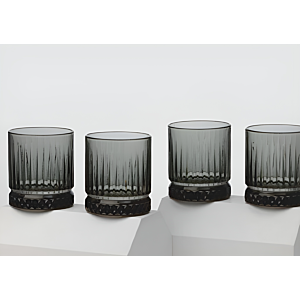 4 VERRES À EAU ELYSIA NOIR 350ml - Noir