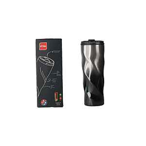 MUG WAVY ISOTHERMIQUE 2 PAROIS ACIER INOXYDABLE 500 ML - Noir