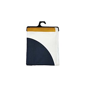 NAPPE RICHBOND GEOMETRIQUE 140X240 - BLEU / MOUTARDE Textile