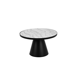 Table ronde SOLI 45x45cm - Blanc / Noir Table basse