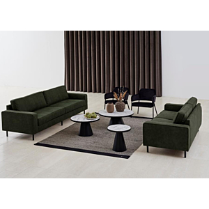 Table ronde SOLI 65x40cm - Blanc / Noir
