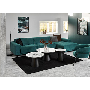 Table ronde SOLI 45x45cm - Blanc / Noir