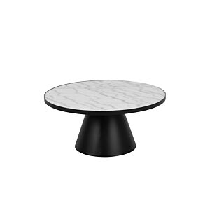 Table ronde SOLI 85x40cm - Blanc / Noir Table basse