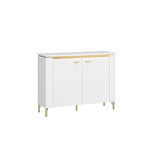 Buffet LAZIO 2 PORTES - Blanc / Doré Séjour