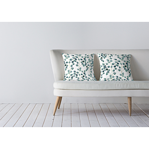 Coussin Feuilles - Bleu Vert