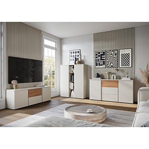 COMMODE HAMM - Chêne / Crème