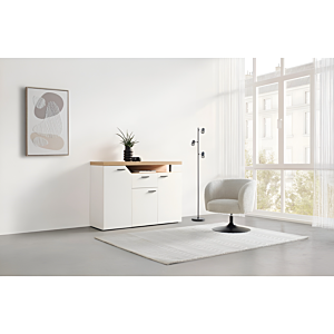COMMODE NICO - Blanc / Chêne