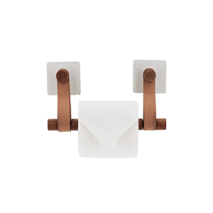 Derouleur Papier Avec Lanières Simili Cuir - Caramel