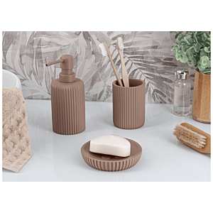 DISTRIBUTEUR À SAVON STRIÉ 230ML - CAPPUCCINO