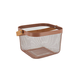 PANIER DE RANGEMENT CARRÉ - CARAMEL