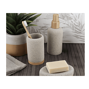 GOBELET TISSE EFFET MAILLE ET BAMBOU - NATUREL