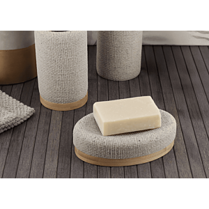 PORTE SAVON EFFET MAILLE ET BAMBOU - NATUREL