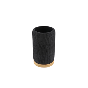 GOBELET ROND TISSE EFFET MAILLE ET BAMBOU - NOIR Goblets et distributeurs de savon
