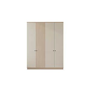 Armoire MAYA 4 Portes - Blanc / Chêne Armoires