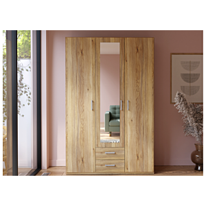 ARMOIRE ECONOBOX 3 Portes - Chêne Foncé