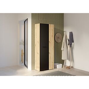 ARMOIRE NET306 2 Portes - Noir / Chêne