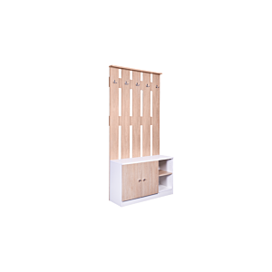 Vestiaire CELINE 2 niches + 2 Portes - Chêne / Blanc Armoires rangements