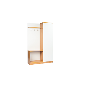 Vestiaire PANORAMA 1 niche + 1 Porte - Chêne / Blanc Armoires rangements