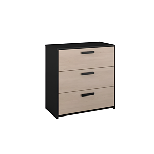 Commode CELEST 3 Tiroirs - Beige / Noir Commodes