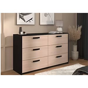 Double Commode CELEST - Beige / Noir