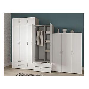 SURMEUBLE NANO 3 Portes - Blanc / Chêne
