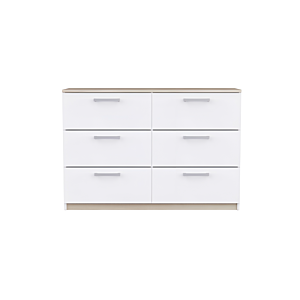 DOUBLE COMMODE WATSON - Blanc / Chêne