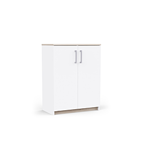 MEUBLE MULTIFONCTIONS WATSON - Blanc / Chêne