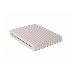 PARURE DE DRAPS RAYÉE SATINÉE  - BEIGE CLAIR Textile