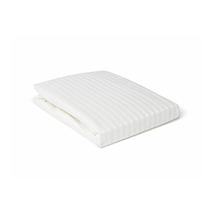 PARURE DE DRAPS RAYÉE SATINÉE - BLANC Soldes BTS