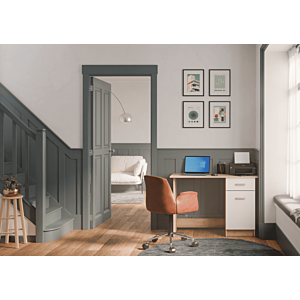 Bureau OSIRIS 1 Porte + 1 Tiroir - Chêne / Blanc