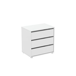 Commode BLOKTY 3 tiroirs 60 cm – Blanc