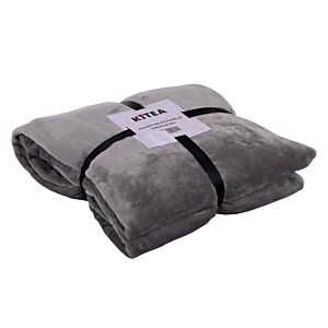 Couverture En Flanelle - Gris Foncé Textile