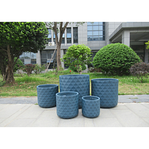 Pot En Fibre 24x24x24cm - Bleu