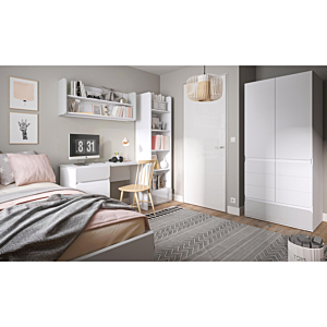 Bibliothèque FLEXI Avec 5 Niches - Blanc / Gris Clair