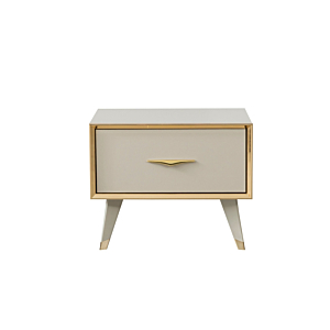 Table De Chevet CHENTO - Gris Clair / Or