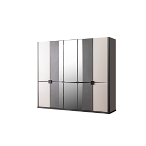 Armoire PANAMA 5 Portes - Gris / Blanc Armoires