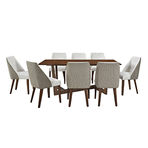 SET TABLE À MANGER KATLINE AVEC 8 CHAISES - Marron Sets Table avec chaises