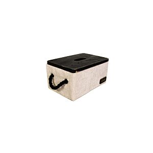 Boite De Rangement Côtelé Avec Couvercle 28.5x18.5x14.5cm - Beige Accessoires-rangements