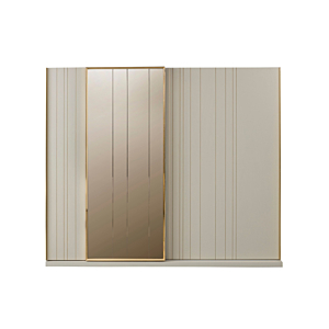 Armoire CHENTO Avec Miroir - Beige / Doré