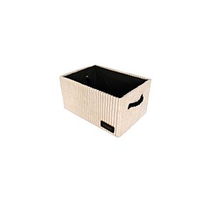 Boite De Rangement Côtelé Avec Couvercle 33.5x23.5x18cm - Beige Accessoires-rangements