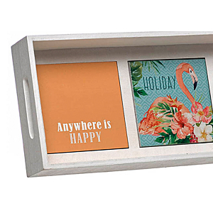 Plateau En Bois Rectangulaire - Multicouleur