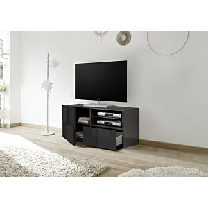 Meuble TV DAMA - Gris Foncé Brillant