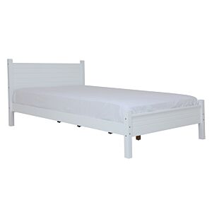 Lit LALA 120x200cm Avec Sommier Et Bois Massif - Blanc