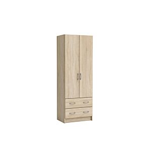 Meuble Multifonction MATEO 2 portes et 2 tiroirs - Chêne Beige Clair