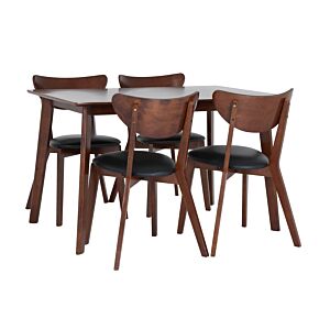 Set table Avec 4 Chaises STANFORD - Marron Sets Table avec chaises
