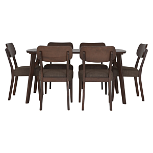 Set NINA table + 6 chaises Marron