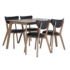 Set Table + 4 Chaises PRINCETON - Marron Sets Table avec chaises