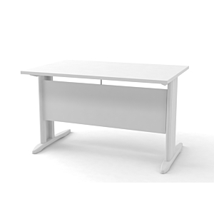 Bureau Droit BRASILIA En Pieds Métal 120x80x73cm - Blanc
