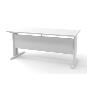 Bureau Droit BRASILIA En Pieds Métal 160x80x73cm - Blanc
